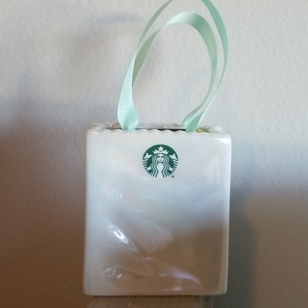 Starbucks bag irridescent ornament